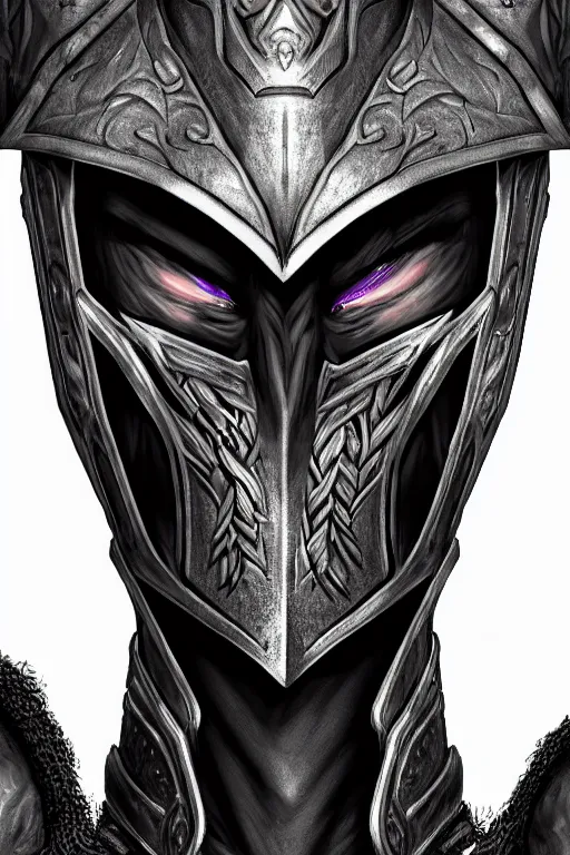 Image similar to head and shoulders portrait of an eldrich knight, drow, dark elf, shadar kai, breastplate, magical, male, high fantasy, d & d, by miro petrov, face details, extremely detailed, digital illustration