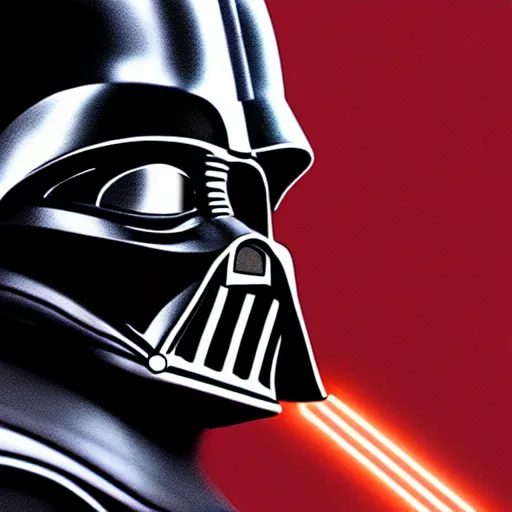 Image similar to darth vader putting stips of bacon on his helmet, digital art, photorealistic, hyperdetailed