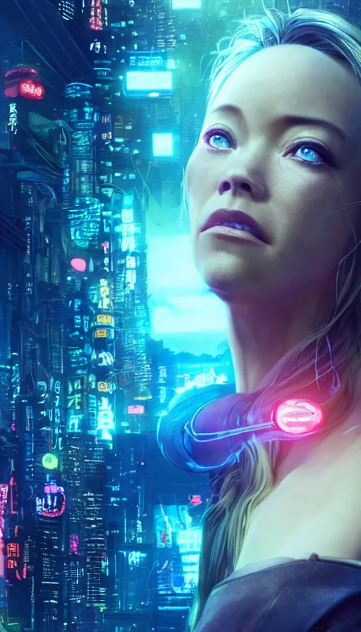 Prompt: kristanna loken, girl, altered carbon, highly detailed surreal neon big in japan vfx portrait of a android, stephen bliss, unreal engine, greg rutkowski, loish, rhads, beeple, makoto shinkai and lois van baarle, ilya kuvshinov, rossdraws, tom bagshaw, global illumination, detailed and intricate environment