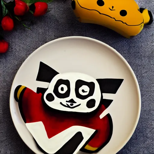 Image similar to the skeleton of pikachu on a plate