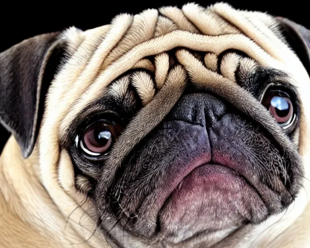 Prompt: A pug-walrus hybrid, wrinkly, strong, soft, gentle, serene, award-winning photograph