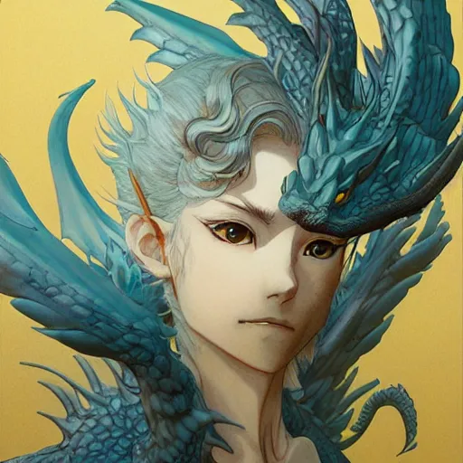 Image similar to prompt : magestic dragon hunter portrait soft light painted by james jean and katsuhiro otomo, inspired by evangeleon anime, smooth face feature, intricate oil painting, high detail illustration, sharp high detail, manga and anime 1 9 9 0