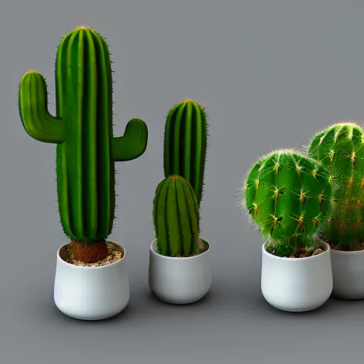 Prompt: a cactus designed by dieter rams, 3 d render, unreal engine 5, cinematic lighting, high detail product photo