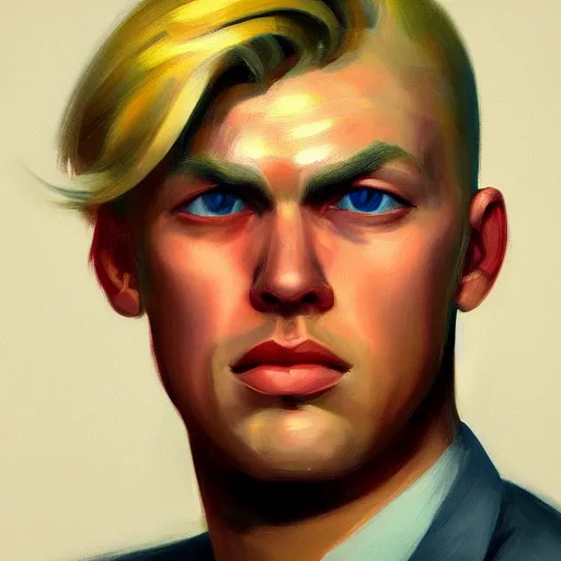 a close up realistic portrait of a blonde man with a, Stable Diffusion