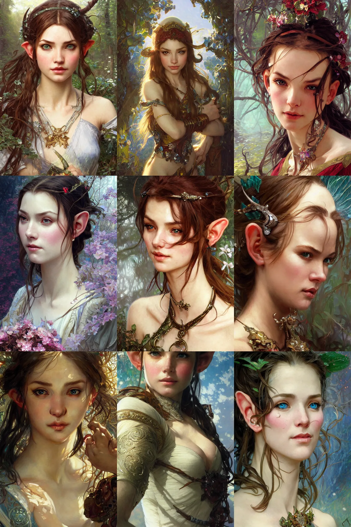 Prompt: closeup hyper-realistic portrait of beautiful high-fantasy elf girl, intricate details, rule of thirds, by Stanley Artgerm Lau, by greg rutkowski, by thomas kindkade, by alphonse mucha, loish, by norman rockwell J.