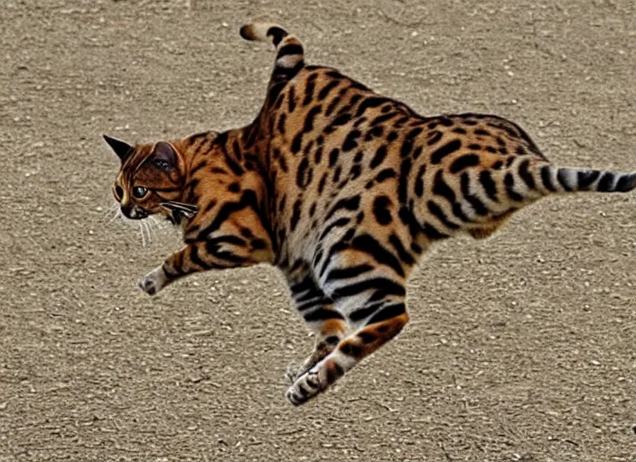 Image similar to bengal cat skydiving