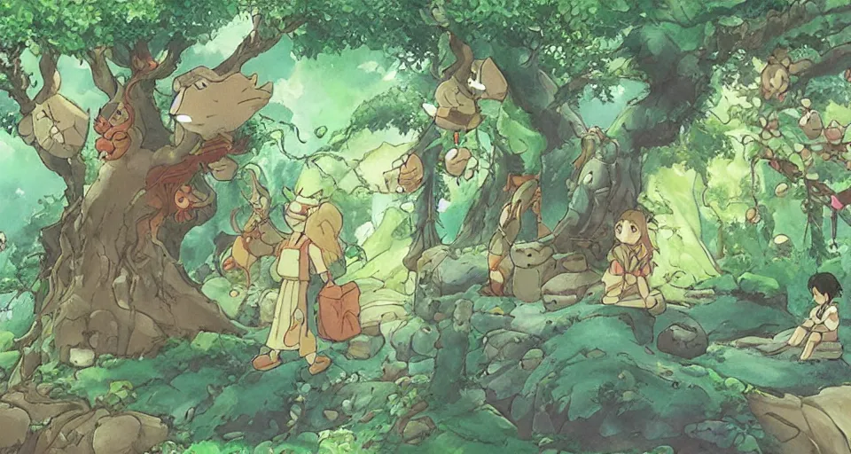 Image similar to Enchanted and magic forest, by Studio Ghibli