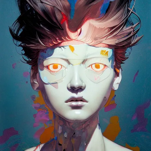 Image similar to prompt : fashion tv character portrait soft light painted by james jean and katsuhiro otomo and erik jones, inspired by akira anime, smooth face feature, intricate oil painting, high detail illustration, sharp high detail, manga and anime 1 9 9 9