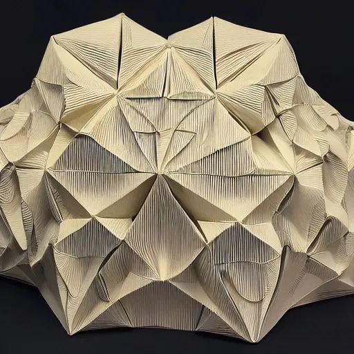 Image similar to origami megastructure, extremely high definition, hyper detailed, intricate