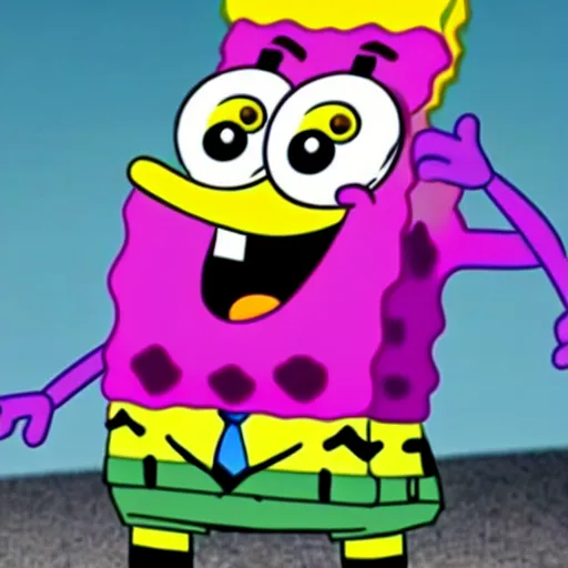 Prompt: spongebob as the 2 0 1 9 joker