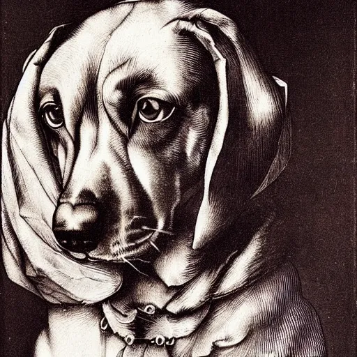 Image similar to a beautiful painting of a dog by albrecht durer