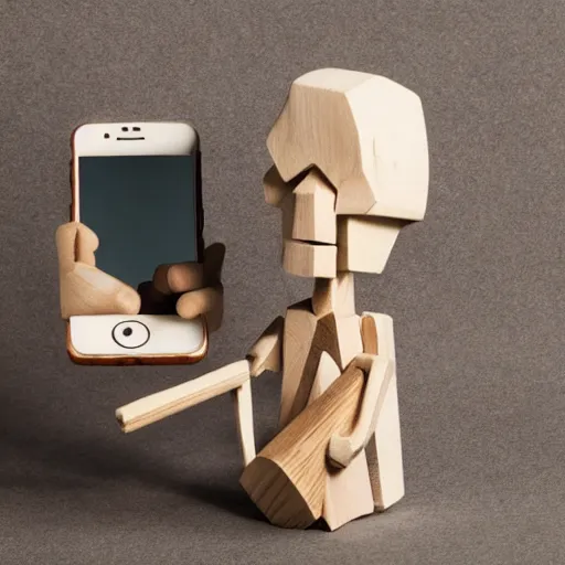 Image similar to medium - shot of a wooden handmade application simple white toy man with a diplomat case, highly detailed, sharp focus, promo photo, by shaun tan,