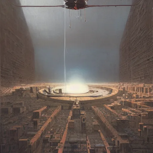 Image similar to an fbi agent looking at a ufo inside a giant warehouse, beksinski, wayne barlowe, very coherent symmetrical artwork, cinematic, hyper realism, high detail, octane render, 8 k