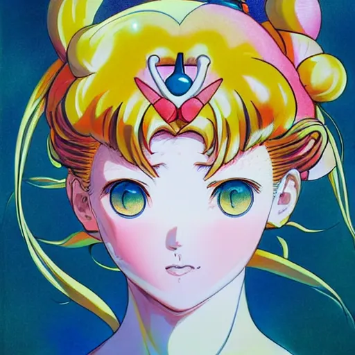 Prompt: prompt : sailor moon portrait soft light painted by james jean and katsuhiro otomo, magical eyes, inspired by evangeleon anime, smooth face feature, intricate oil painting, high detail, sharp high detail, manga and anime 1 9 9 0