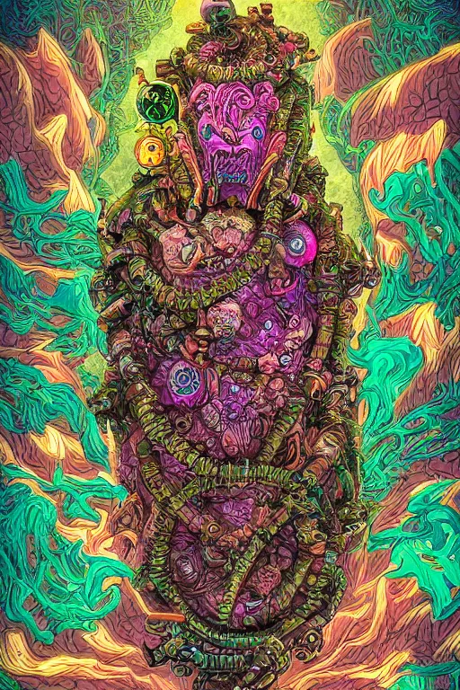 Image similar to creature sushi roots cactus elemental flush of force nature micro world fluo light deepdream a wild amazing steampunk baroque ancient alien creature, intricate detail, colorful digital painting that looks like it is from borderlands and by feng zhu and loish and laurie greasley, victo ngai, andreas rocha, john harris