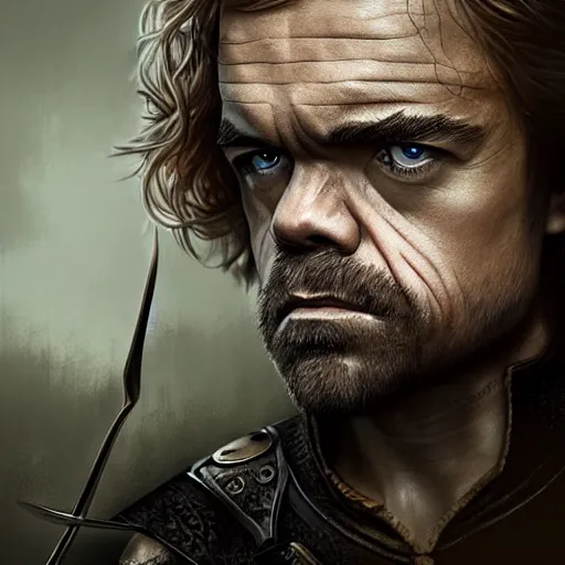 Image similar to peter dinklage as legolas, digital painting, extremely detailed, 4 k, intricate, brush strokes, mark arian, artgerm, bastien lecouffe - deharme