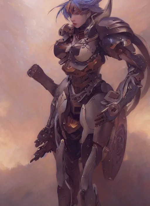 Image similar to character design game art digital 3 d girl viking evangelion cyborg armor by gaston bussiere, anna nikonova aka newmilky, greg rutkowski, yoji shinkawa, yoshitaka amano, tsutomu nihei, muira, moebius, donato giancola, riccardo federici, trending on artstation, featured on pixiv