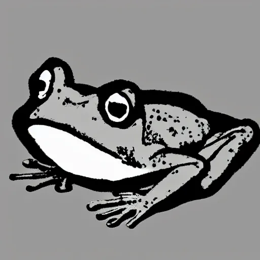 Prompt: An illustration of a frog, minimalist style