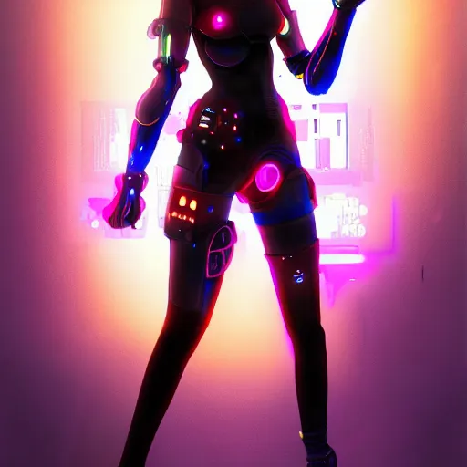 Image similar to colored pencil, anime cyberpunk art, beautiful full body female cyborg - angel, red to blue to purple fade, glowing red left eye and glowing blue right eye, advanced digital cyberpunk art, wlop, rossdraws sakimimichan, ilya kuvshinov, krenz cushart, greg rutkowski - c 1 7