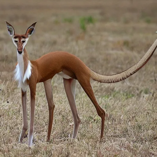 Prompt: photo of a hybrid between a borzoi and a gerenuk