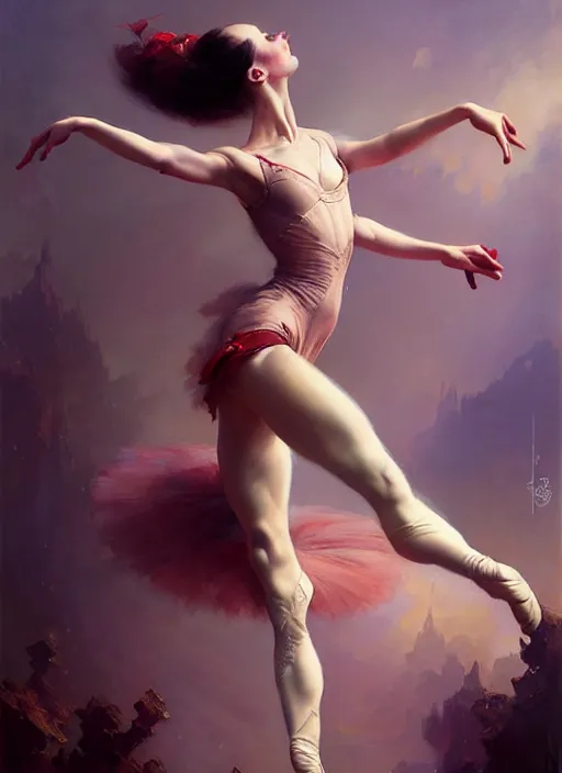 Image similar to giesha prima ballerina by bayard wu, anna podedworna, gaston bussiere, greg rutkowski