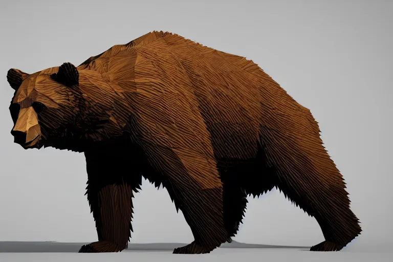 Image similar to low poly, bear, high detailed, 4 k, 3 d render