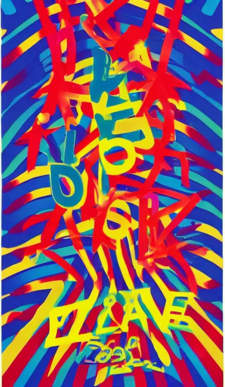 Image similar to Poster for a New Year's Eve rave, late 90s, by Peter Saville, Tadanori Yokoo