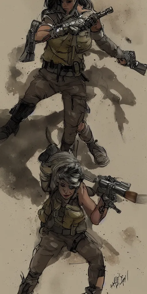 Prompt: a female peshmerga turning into a wolf, by Rafael Albuquerque, trending on Artstation