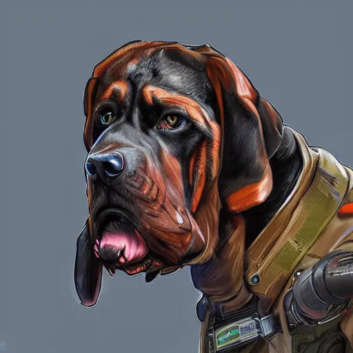 Image similar to bloodhound from apex legends, digital art, character design, masterpiece