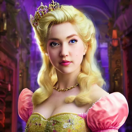 Image similar to stunning award winning hyperrealistic hdr 8 k highly detailed portrait photo of princess peach as a real human