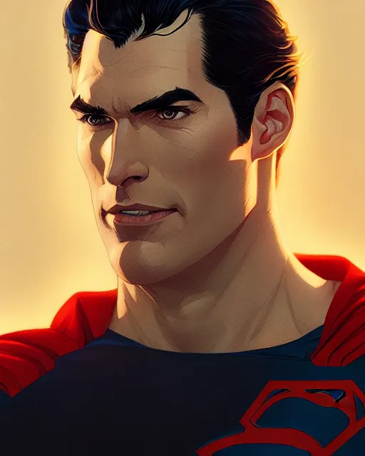 Image similar to highly detailed portrait of superman in black, stephen bliss, unreal engine, greg rutkowski, loish, rhads, beeple, makoto shinkai and lois van baarle, ilya kuvshinov, rossdraws, tom bagshaw, alphonse mucha, global illumination, detailed and intricate environment