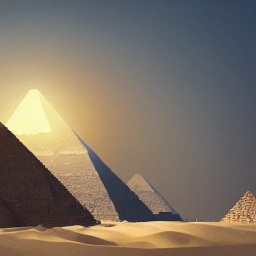Image similar to the pyramids invaded by the aliens, studio light style, trending on artstation