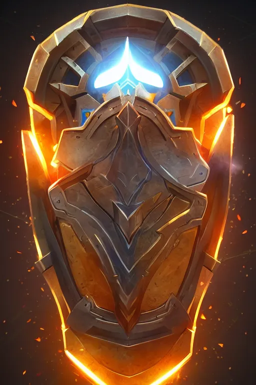 Image similar to shield fantasy epic legends game icon stylized digital illustration radiating a glowing aura global illumination ray tracing hdr fanart arstation by ian pesty and katarzyna da „ bek - chmiel