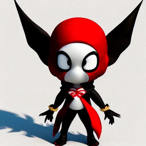 Image similar to super cute chibi Spawn 3D concept art by Todd mcfarlane, 4K, anthropomorphic, elegant, glowing effect, ornate, dynamic, centered, sharp focus, beautiful detailed, face very realistic, Game Art!!, hyper detailed, no background, cartoon, cinematic, raytrace, Trend on artstation, C4D