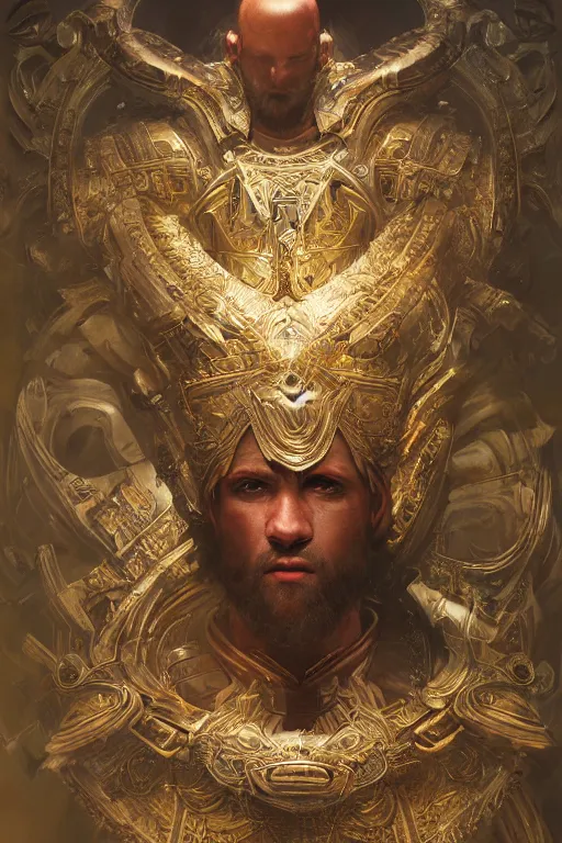 Image similar to trojan god, portrait, powerfull, intricate, elegant, volumetric lighting, scenery, digital painting, highly detailed, artstation, sharp focus, illustration, concept art, ruan jia, steve mccurry