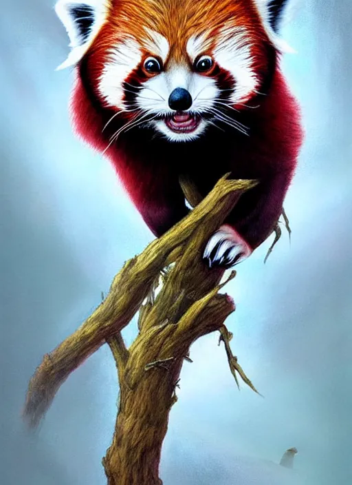 Prompt: red panda, fantasy, surreal, highly detailed, digital painting, artstation, concept art, illustration, art by patrick james woodroffe!!!