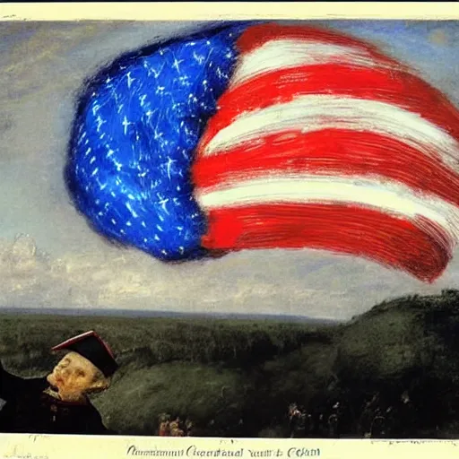 Prompt: vladimir putin celebrating 4 th of july by gustav courbet