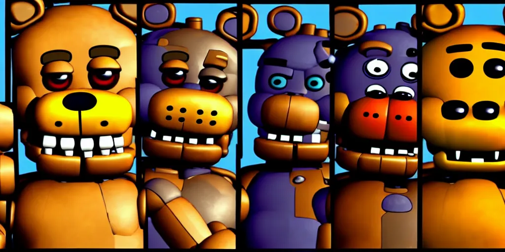 Made all renderings of cameras and animatronics on them - Five nights at  Freddy's Graphics PS 1 by Kotle7a