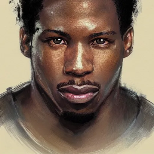 Prompt: “Portrait of Michael Bakari Jordan by Greg Rutkowski, young, manly, attractive, strong, older brother vibes, highly detailed portrait, scifi, digital painting, artstation, concept art, smooth, sharp foccus ilustration, Artstation HQ”