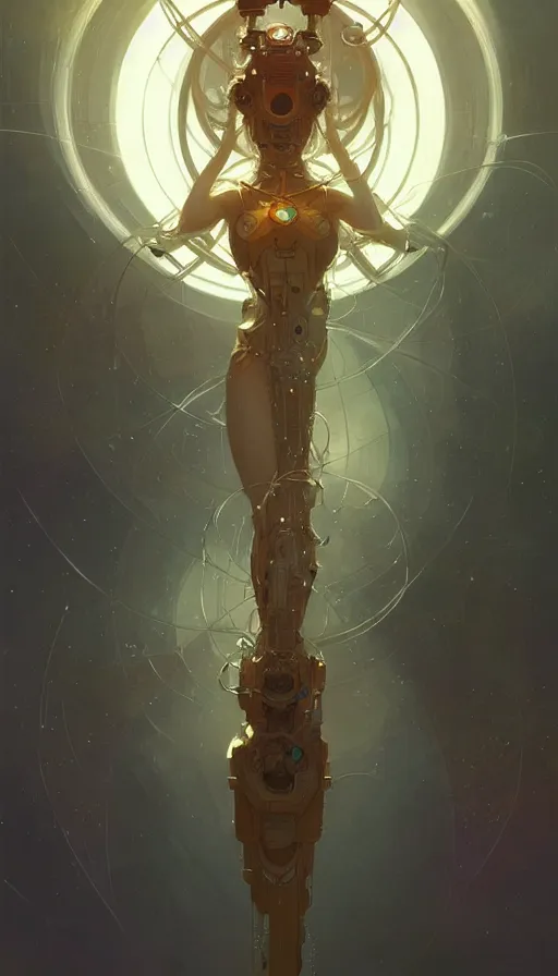 Image similar to a scifi orb drone, religious, elegant, intricate, digital painting, artstation, concept art, smooth, sharp focus, illustration, art by artgerm and greg rutkowski and alphonse mucha