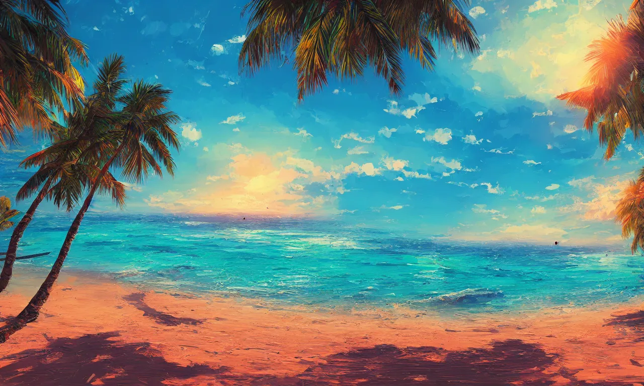 Image similar to paradise beach by alena aenami artworks in 4 k