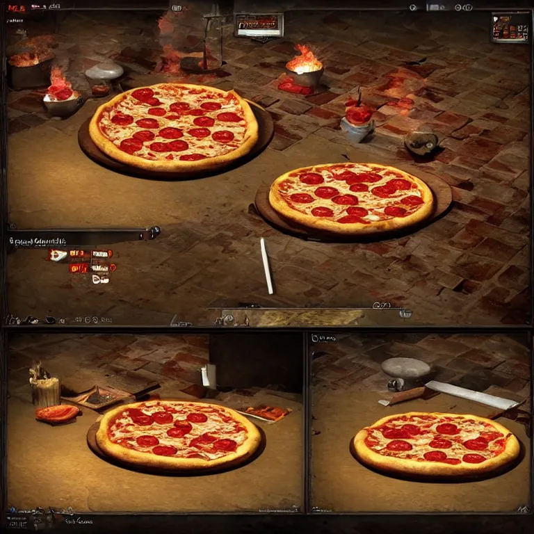 Image similar to A Pizza Hut in dark souls