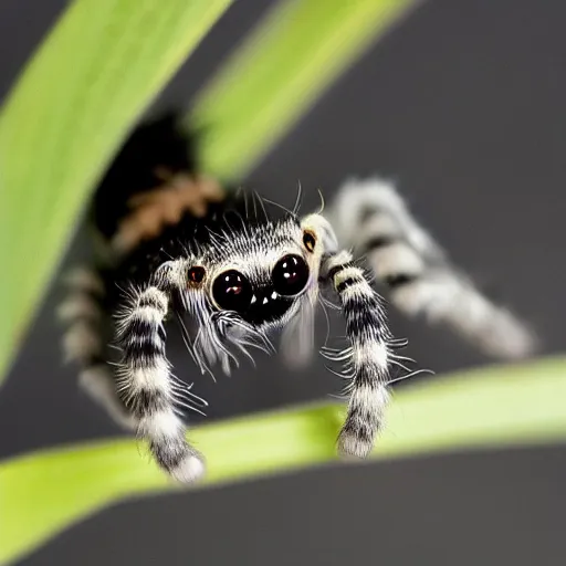Prompt: cat jumping spider mix