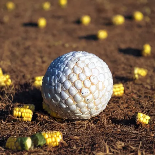 Prompt: Ball made of corn