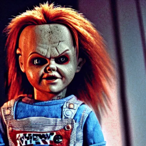 Prompt: Chucky the killer doll from the movie Child's Play 8k hdr movie still