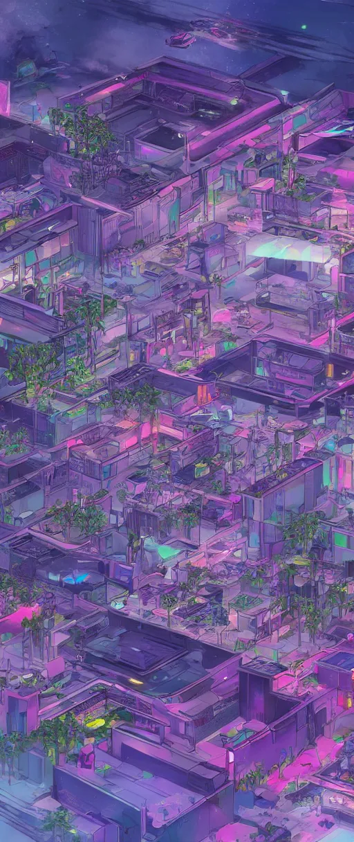 Image similar to a beautiful drawing of small section of a future funk space city, unreal engine