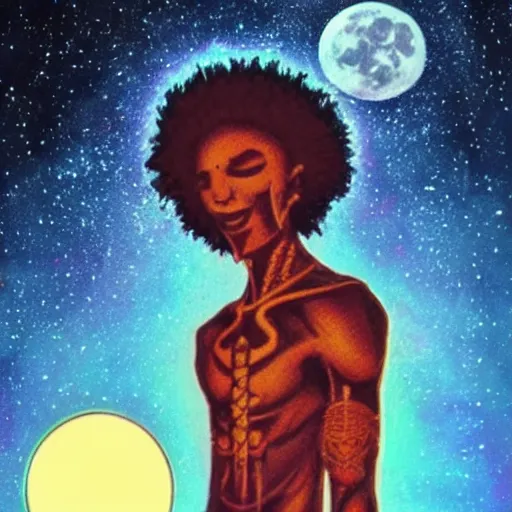 Image similar to ankh shining in front of the glowing moon