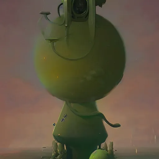 Prompt: a green buoy by Peter Mohrbacher