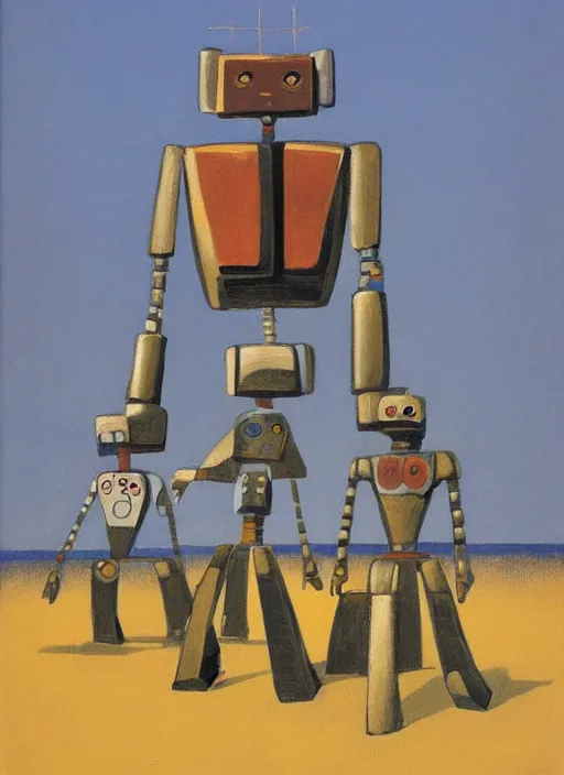 Prompt: warrior robots by Paul Nash