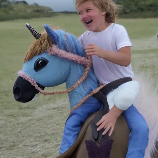 Prompt: ctuhulhus and tom cruises son riding an unicorn